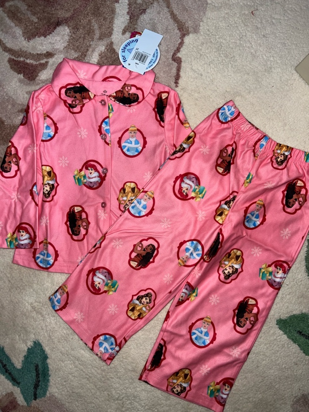 NEW Disney Pink Princess Character Pajama Set